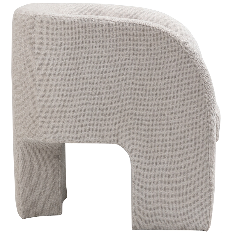Bowery Hill Contemporary Soft Cream Chenille Fabric Accent Chair
