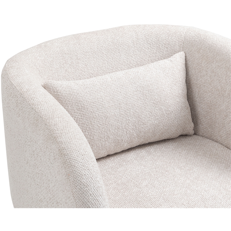Bowery Hill Contemporary Soft Cream Chenille Fabric Accent Chair