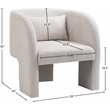 Bowery Hill Contemporary Soft Cream Chenille Fabric Accent Chair