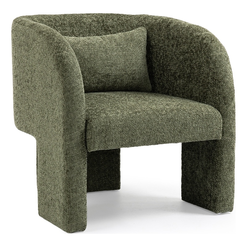 Bowery Hill Contemporary Soft Green Chenille Fabric Accent Chair