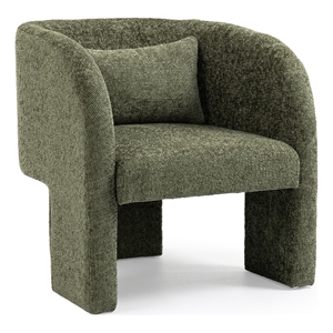 Bowery Hill Contemporary Soft Green Chenille Fabric Accent Chair