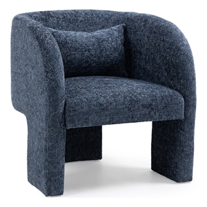Bowery Hill Contemporary Soft Navy Chenille Fabric Accent Chair