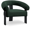 Bowery Hill Contemporary Rich Green Boucle Fabric Accent Chair