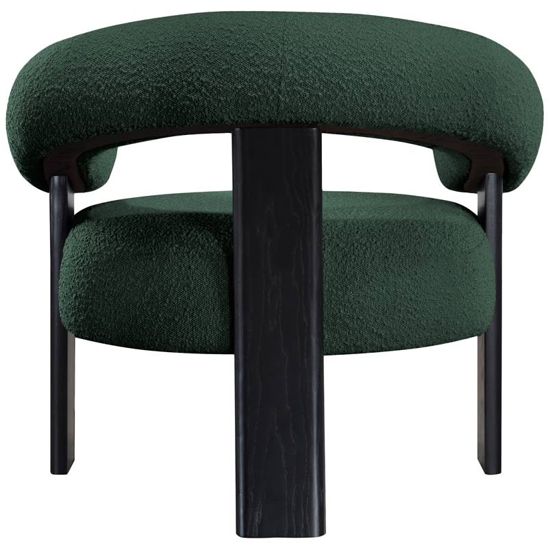 Bowery Hill Contemporary Rich Green Boucle Fabric Accent Chair