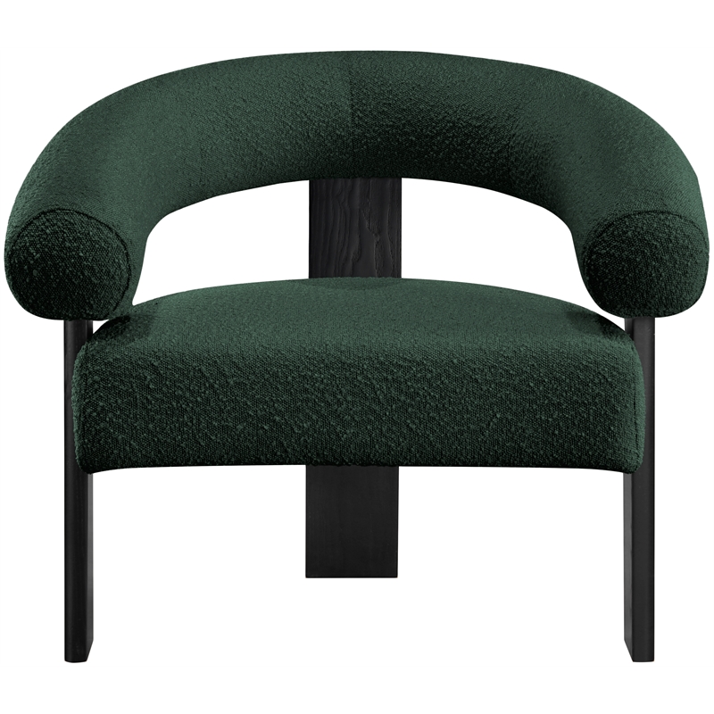 Bowery Hill Contemporary Rich Green Boucle Fabric Accent Chair