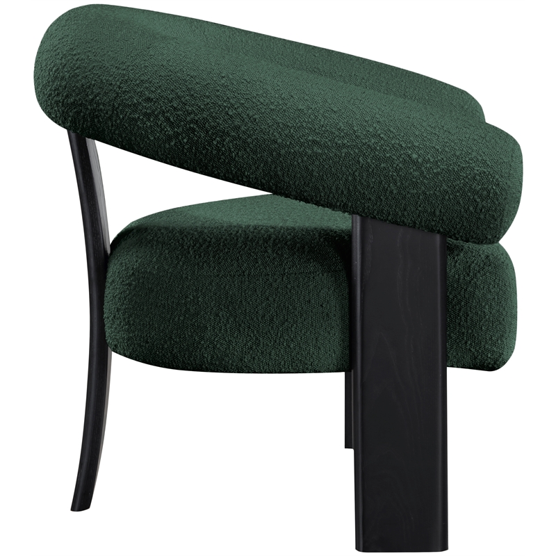 Bowery Hill Contemporary Rich Green Boucle Fabric Accent Chair