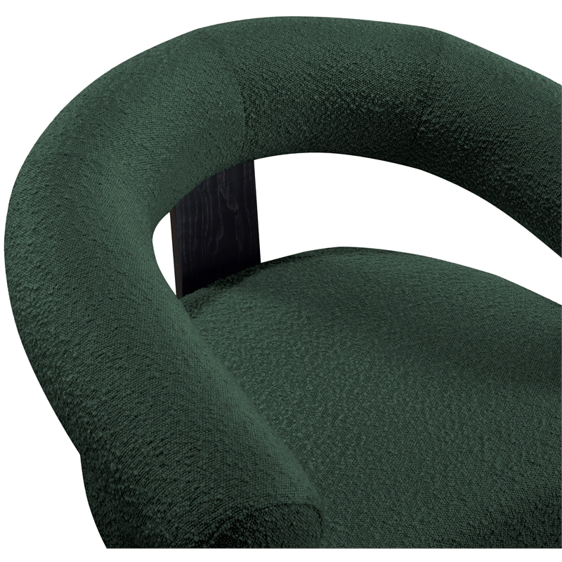 Bowery Hill Contemporary Rich Green Boucle Fabric Accent Chair