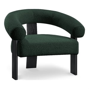 Bowery Hill Contemporary Rich Green Boucle Fabric Accent Chair