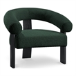 Bowery Hill Contemporary Rich Green Boucle Fabric Accent Chair