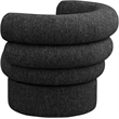 Bowery Hill Upholstered Black Linen Textured Fabric Accent Swivel Chair