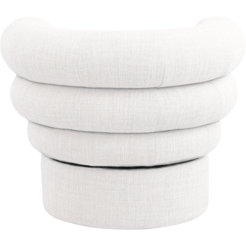 Bowery Hill Upholstered Cream Linen Textured Fabric Accent Swivel Chair