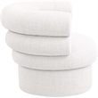 Bowery Hill Upholstered Cream Linen Textured Fabric Accent Swivel Chair