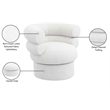 Bowery Hill Upholstered Cream Linen Textured Fabric Accent Swivel Chair
