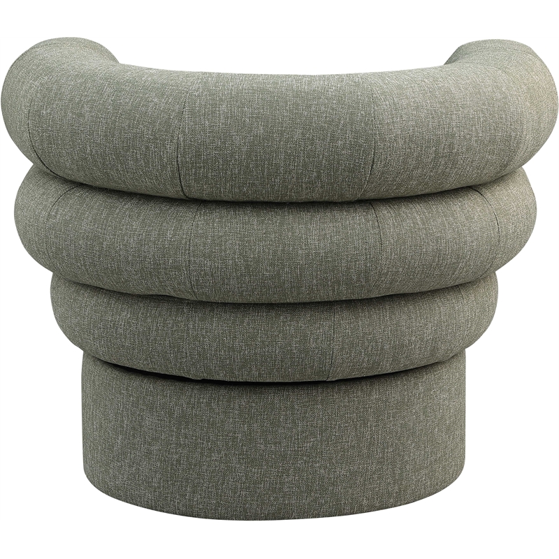 Bowery Hill Upholstered Green Linen Textured Fabric Accent Swivel Chair