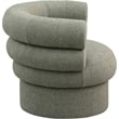Bowery Hill Upholstered Green Linen Textured Fabric Accent Swivel Chair