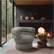 Bowery Hill Upholstered Green Linen Textured Fabric Accent Swivel Chair