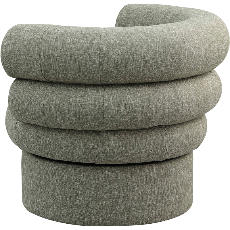 Bowery Hill Upholstered Green Linen Textured Fabric Accent Swivel Chair