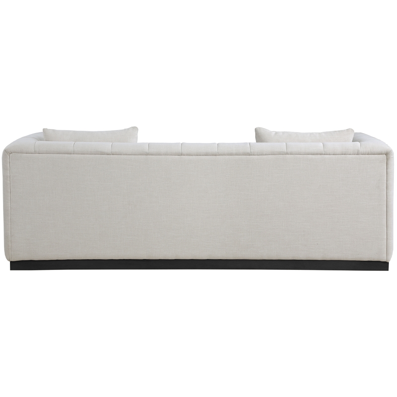 Bowery Hill Contemporary Rich Beige Linen Textured Fabric Sofa