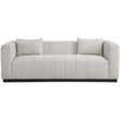 Bowery Hill Contemporary Rich Beige Linen Textured Fabric Sofa