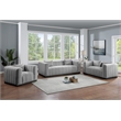 Bowery Hill Contemporary Rich Grey Linen Textured Fabric Sofa