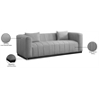Bowery Hill Contemporary Rich Grey Linen Textured Fabric Sofa