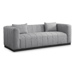 Bowery Hill Contemporary Rich Grey Linen Textured Fabric Sofa