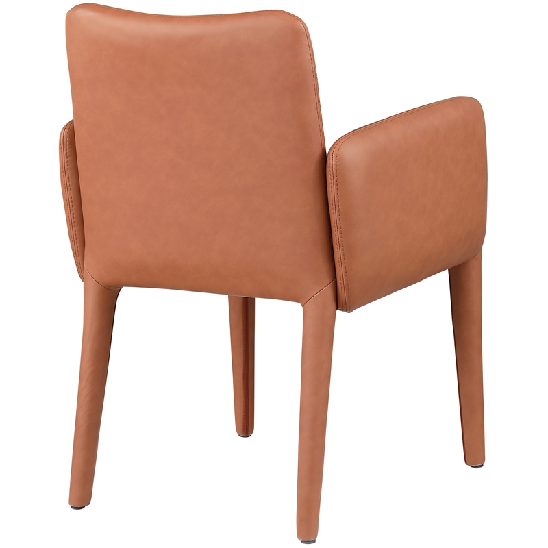 Bowery Hill Contemporary Cognac Vegan Leather Accent/Dining Chair
