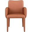 Bowery Hill Contemporary Cognac Vegan Leather Accent/Dining Chair