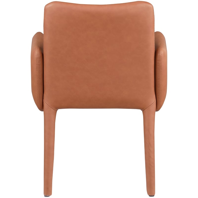 Bowery Hill Contemporary Cognac Vegan Leather Accent/Dining Chair