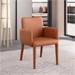 Bowery Hill Contemporary Cognac Vegan Leather Accent/Dining Chair