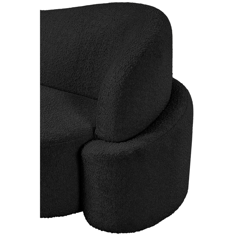 Bowery Hill Contemporary Rich Black Boucle Durable Fabric Chair