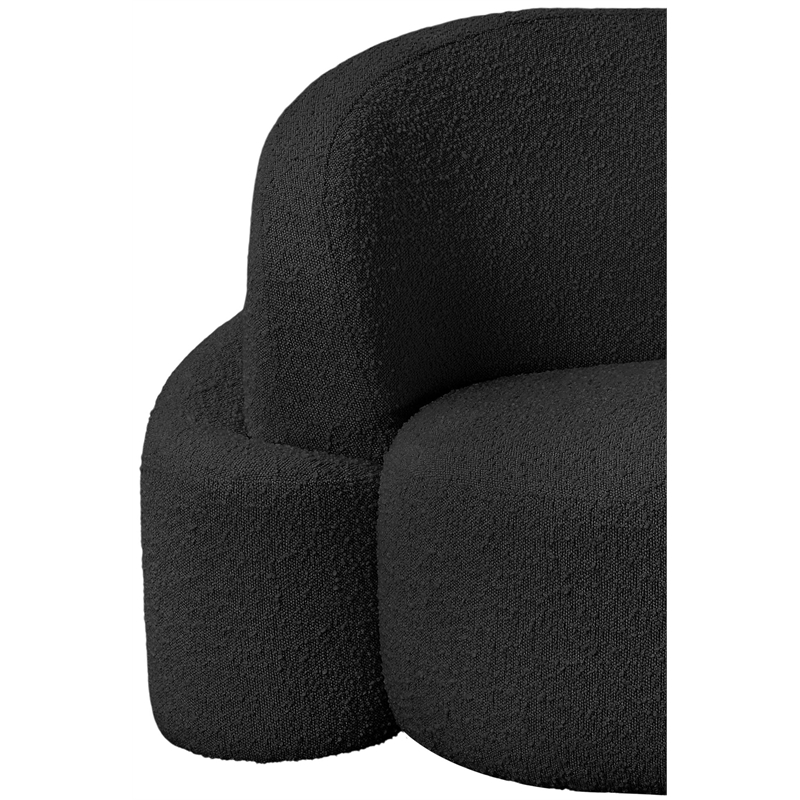Bowery Hill Contemporary Rich Black Boucle Durable Fabric Chair