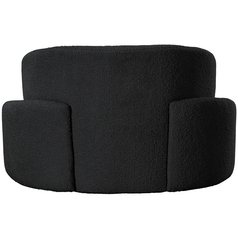 Bowery Hill Contemporary Rich Black Boucle Durable Fabric Chair