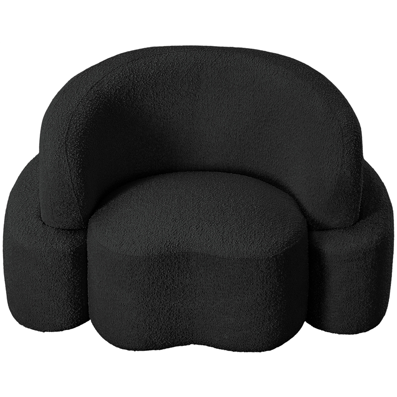 Bowery Hill Contemporary Rich Black Boucle Durable Fabric Chair