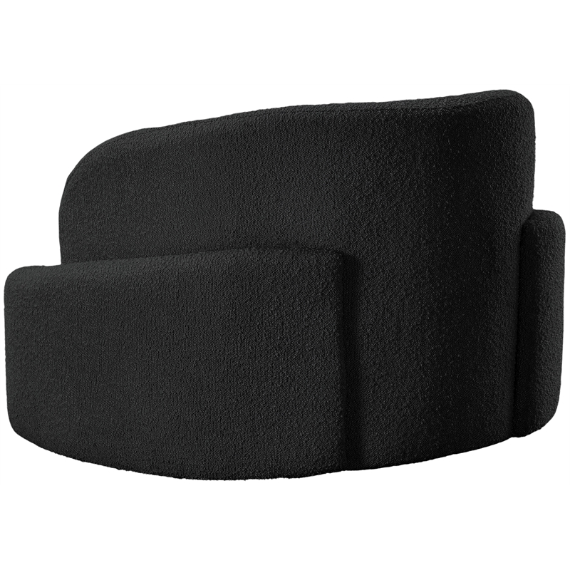Bowery Hill Contemporary Rich Black Boucle Durable Fabric Chair