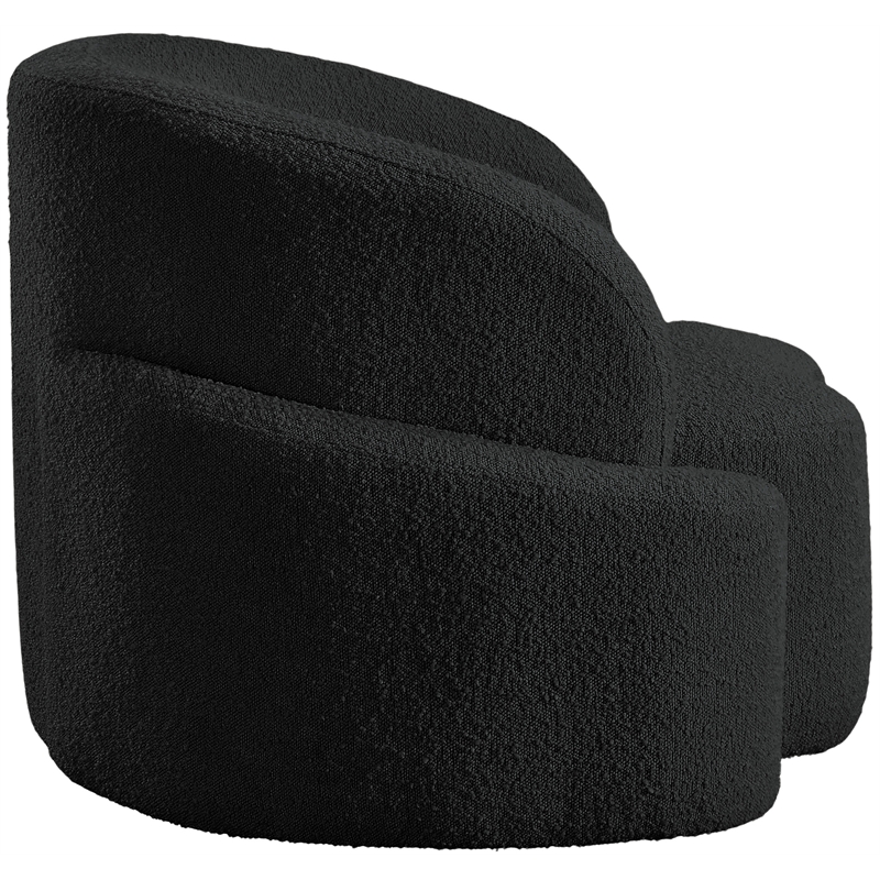 Bowery Hill Contemporary Rich Black Boucle Durable Fabric Chair