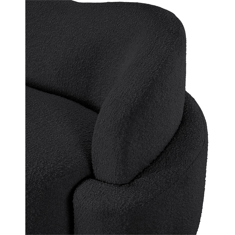 Bowery Hill Contemporary Rich Black Boucle Durable Fabric Chair