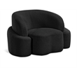 Bowery Hill Contemporary Rich Black Boucle Durable Fabric Chair