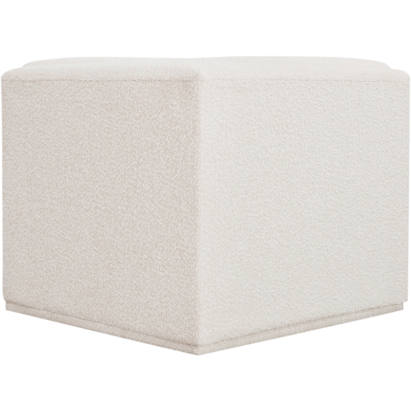 Bowery Hill Contemporary Rich Cream Boucle Durable Fabric Corner