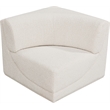 Bowery Hill Contemporary Rich Cream Boucle Durable Fabric Corner