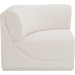 Bowery Hill Contemporary Rich Cream Boucle Durable Fabric Corner