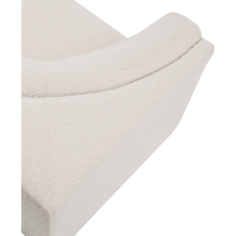 Bowery Hill Contemporary Rich Cream Boucle Durable Fabric Corner
