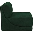 Bowery Hill Contemporary Rich Green Boucle Durable Fabric Armless