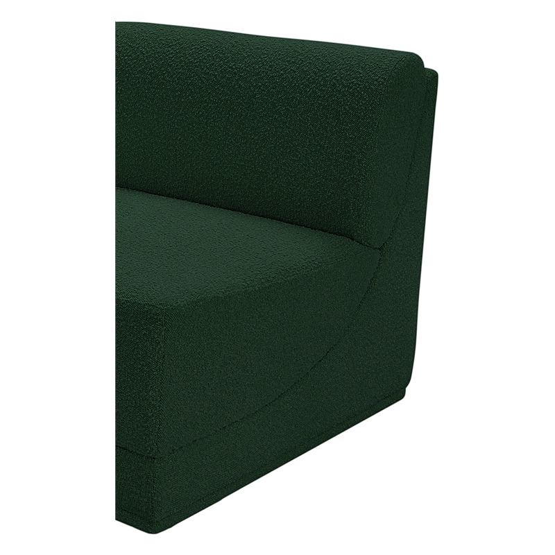 Bowery Hill Contemporary Rich Green Boucle Durable Fabric Armless