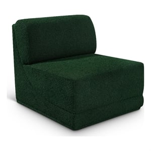 Bowery Hill Contemporary Rich Green Boucle Durable Fabric Armless
