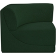 Bowery Hill Contemporary Rich Green Boucle Durable Fabric Corner