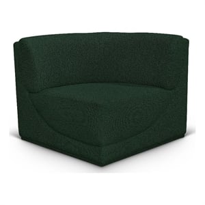 Bowery Hill Contemporary Rich Green Boucle Durable Fabric Corner