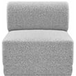 Bowery Hill Contemporary Rich Grey Boucle Durable Fabric Armless
