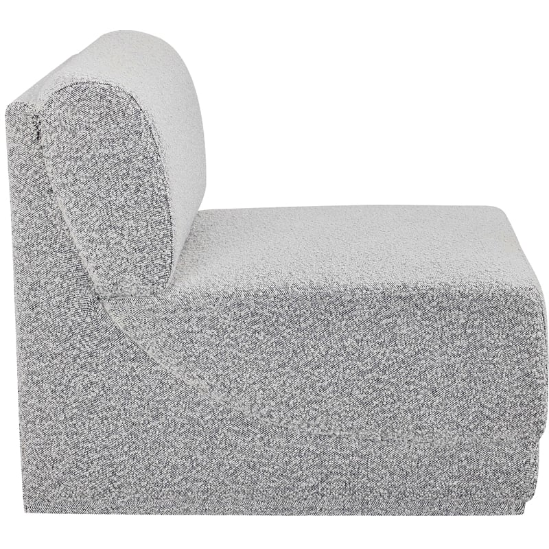 Bowery Hill Contemporary Rich Grey Boucle Durable Fabric Armless