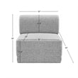 Bowery Hill Contemporary Rich Grey Boucle Durable Fabric Armless